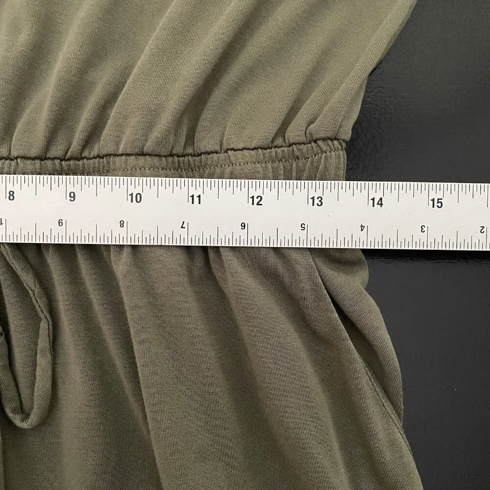 Umgee Wide Leg Crop Jumpsuit Size M Olive Moss Green Boho Beachy Resort Vacation - Picture 10 of 12